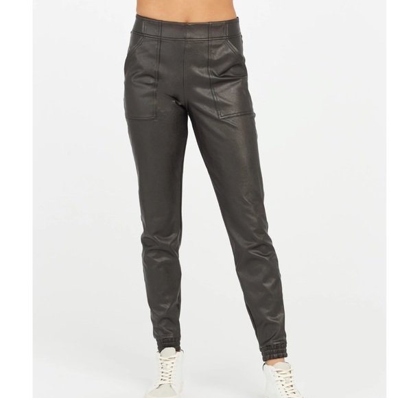 NWT- Spanx Leather Like Jogger - Picture 1 of 7